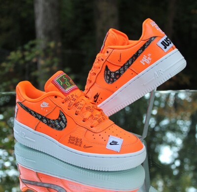 nike air force 1 premium just do it jdi gs white orange black juniors ao3977 100